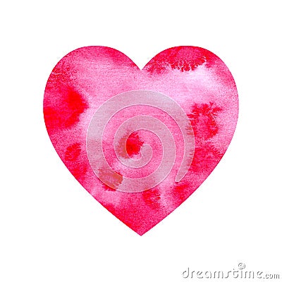 Watercolor red pink heart Stock Photo
