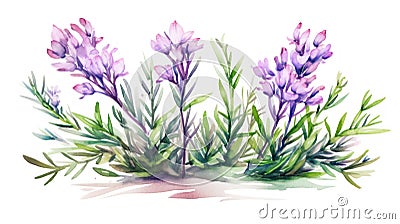 Watercolor Rosemary and Thyme Herb Illustration AI Generated Cartoon Illustration