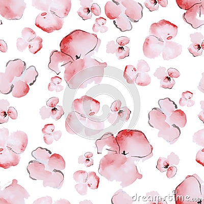 Watercolor sakura pattern Vector Illustration