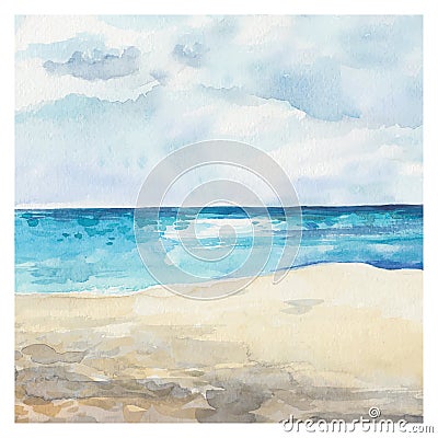 Watercolor Sea background Vector Illustration