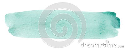 Watercolor sea green background with space for text isolated. Marine blue brush stroke Stock Photo
