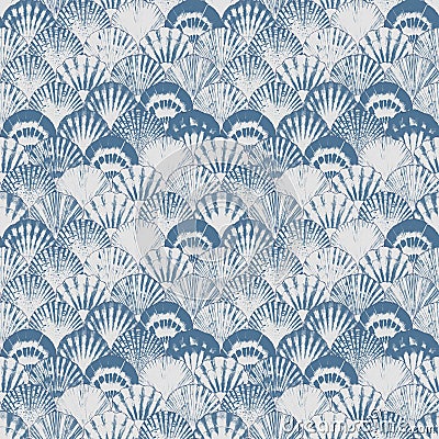 Watercolor sea shell seamless pattern. Hand drawn seashells texture vintage ocean background Cartoon Illustration