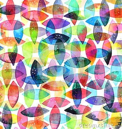 Watercolor seamless abstract hand-drawn pattern Vector Illustration