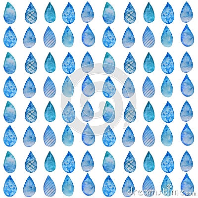 Watercolor Seamless pattern of drops Stock Photo