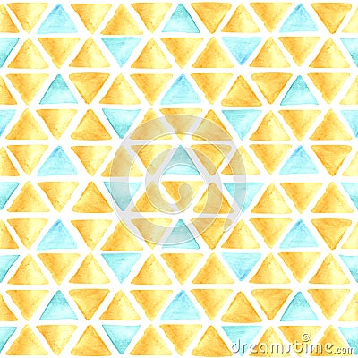 Watercolor seamless pattern. Ethnic geometric ornament Cartoon Illustration