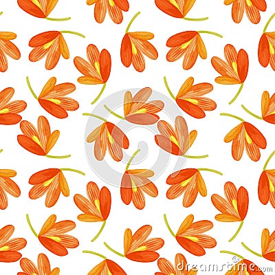 Watercolor seamless pattern of exotic flowers Vector Illustration