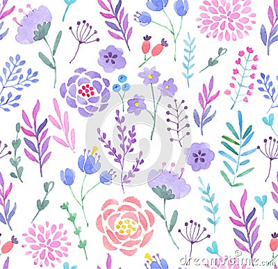 Watercolor seamless pattern. Vector Illustration