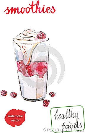 Watercolor smoothies Vector Illustration