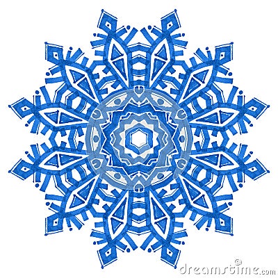 Watercolor Snowflake Illustration Stock Photo
