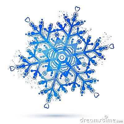 Watercolor snowflake Vector Illustration