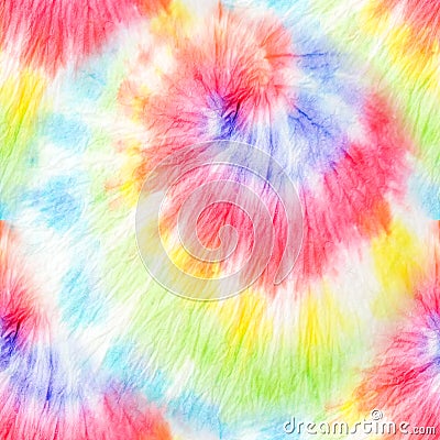 Watercolor Spiral. Aquarelle Illustration. Vibrant Hand Drawn Dye. Rainbow Artistic Circle. Tiedye Swirl. Organic Hand Drawn Stock Photo