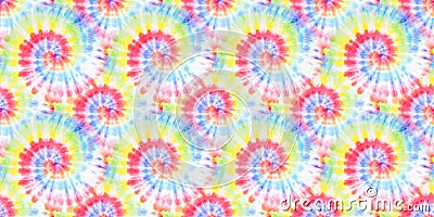 Watercolor Spiral. Vibrant Fantasy Tie Dye. Vibrant Hand Drawn Dye. Rainbow Artistic Circle. Tiedye Swirl. Trendy Seamless Effect Stock Photo