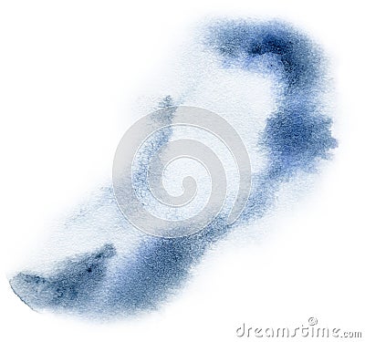 Watercolor splash on white background. Grunge ink blot and drop Stock Photo