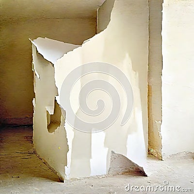 Watercolor of stack of gypsum boards in a home renovation site Stock Photo