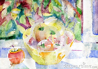 Watercolor still life Stock Photo