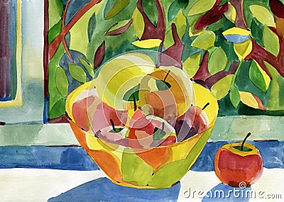 Watercolor still life Stock Photo