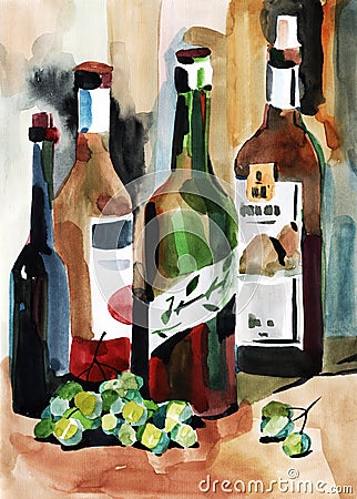 Watercolor still life Stock Photo