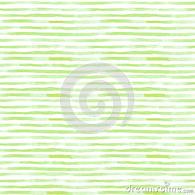 A watercolor stripe seamless pattern in green color. Stock Photo