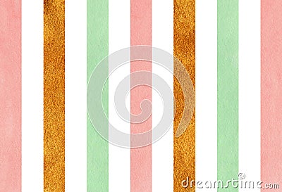 Watercolor striped background. Stock Photo