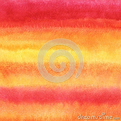 Watercolor striped gradient background - orange, pink, yellow. Stock Photo