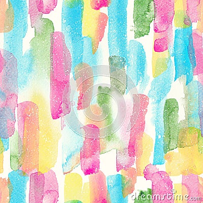 Watercolor stripes - colorful abstract seamless pattern Stock Photo