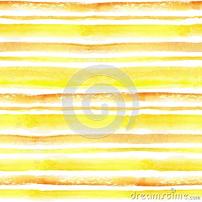 Watercolor strips seamless pattern set.Yellow, orange background Vector Illustration