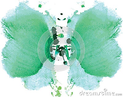 watercolor symmetrical Rorschach blot Vector Illustration