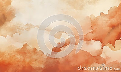 Watercolor Terracotta Background with Soft High Resolution Texture, Ideal for Design and Art Projects Generative AI Cartoon Illustration