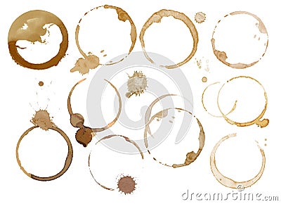 Watercolor texture coffee stains illustration Vector Illustration