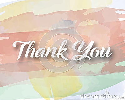 Watercolor Thank You Vector Illustration