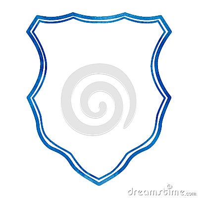 Watercolor traditional blue crest Stock Photo