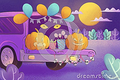 watercolor trunk treat background vector design Vector Illustration