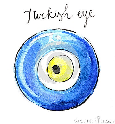 Watercolor turkish eye Vector Illustration