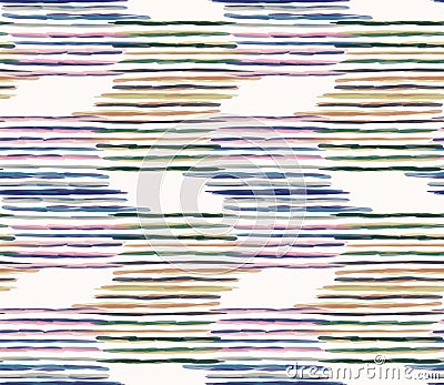 Watercolor vector chevron stripe background. Horizontal masculine shirt zig zag line seamless pattern. Hand painted Vector Illustration