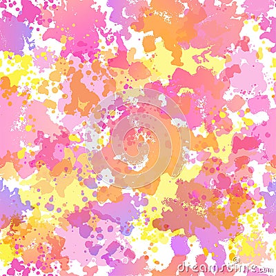 Vector puple-orange watercolor seamless pattern. Stock Photo