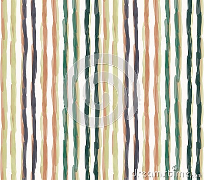 Watercolor vector stripe background. Vertical masculine shirt line seamless pattern. Hand painted wonky striped streak Vector Illustration