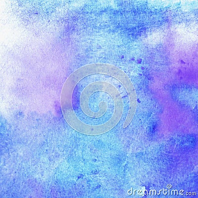 Watercolor violet and blue texture. Stock Photo