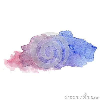 Watercolor violet splash, purple splash, watercolor, violent splashes, pink blue purple splash Stock Photo