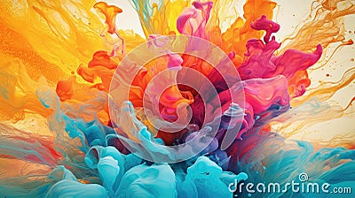 Watercolor vivid color background, colors mixing in water Stock Photo