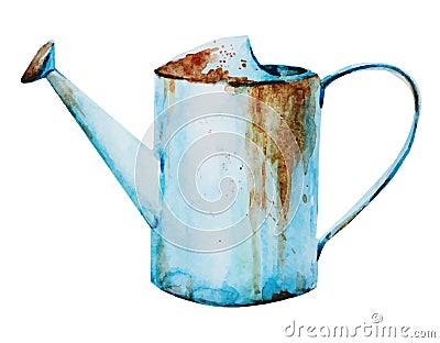 Watercolor watering can Vector Illustration