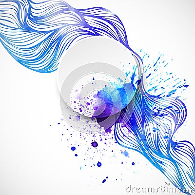 Watercolor wave background. Vector illustration Vector Illustration