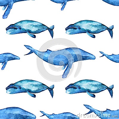 Whales seamless pattern Stock Photo