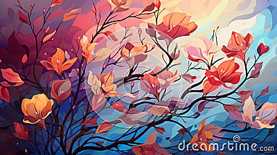 Watercolor Whimsy Dreamy Artistic Pattern Stock Photo