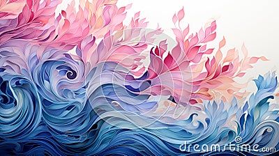 Watercolor Whimsy Dreamy Artistic Pattern Stock Photo