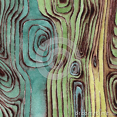 Watercolor Wooden Surface Stock Photo