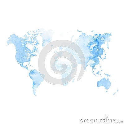 Watercolor world map Vector Illustration