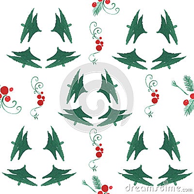 Watercolor x-mas pattern Stock Photo