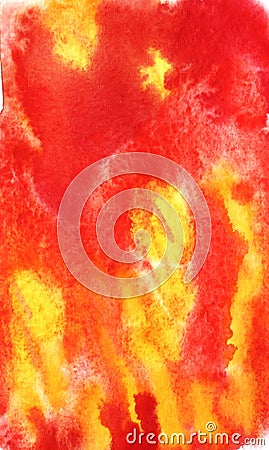 Watercolor yellow red background Stock Photo