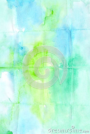 Watercolour abstract green gentle wet painting handmade painti Stock Photo