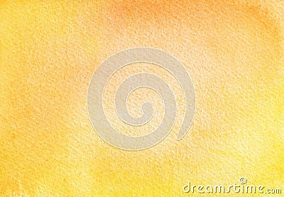 Watercolour background of bright yellow ang orange colors with soft gradient and grainy paper texture. Stock Photo